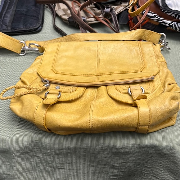 The Sak Bags Vintage The Sak Dual Flap Mustard Leather Shoulder Bag Lots Of Pockets Poshmark